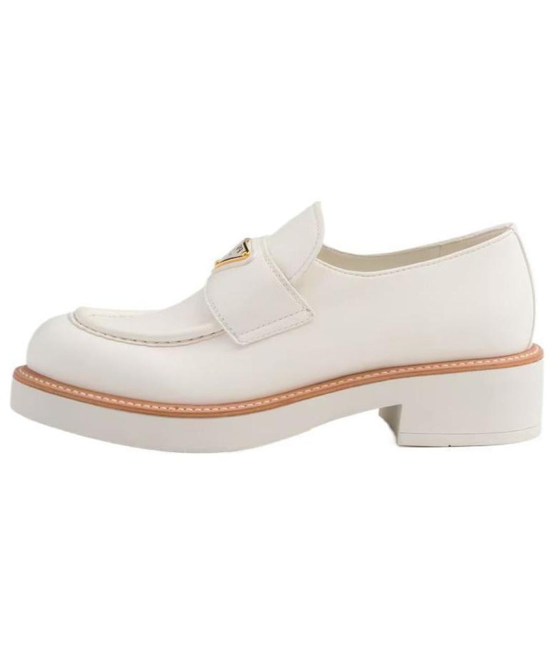 PRADA Белые кожаные лоферы, фото 2