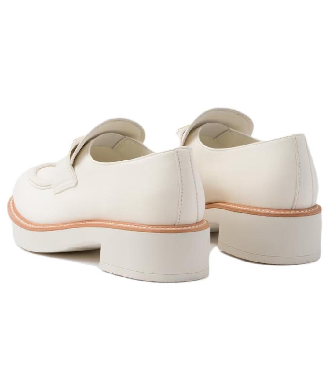 PRADA Белые кожаные лоферы, фото 4