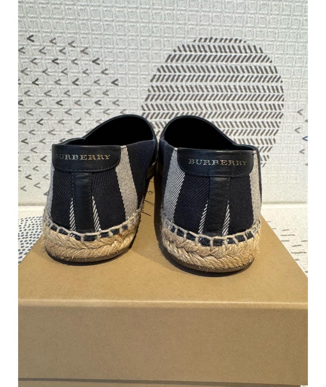 BURBERRY Темно-синие текстильные эспадрильи, фото 4