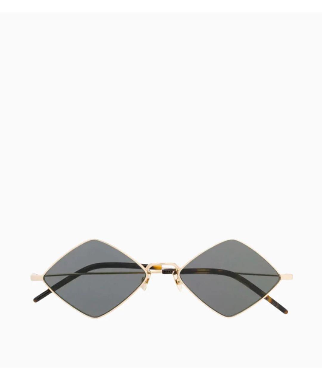 SAINT LAURENT Золотые металлические солнцезащитные очки, фото 8
