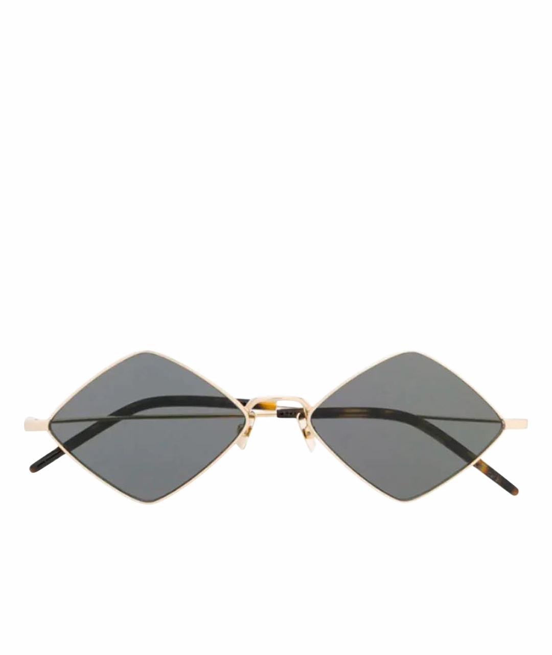 SAINT LAURENT Золотые металлические солнцезащитные очки, фото 1