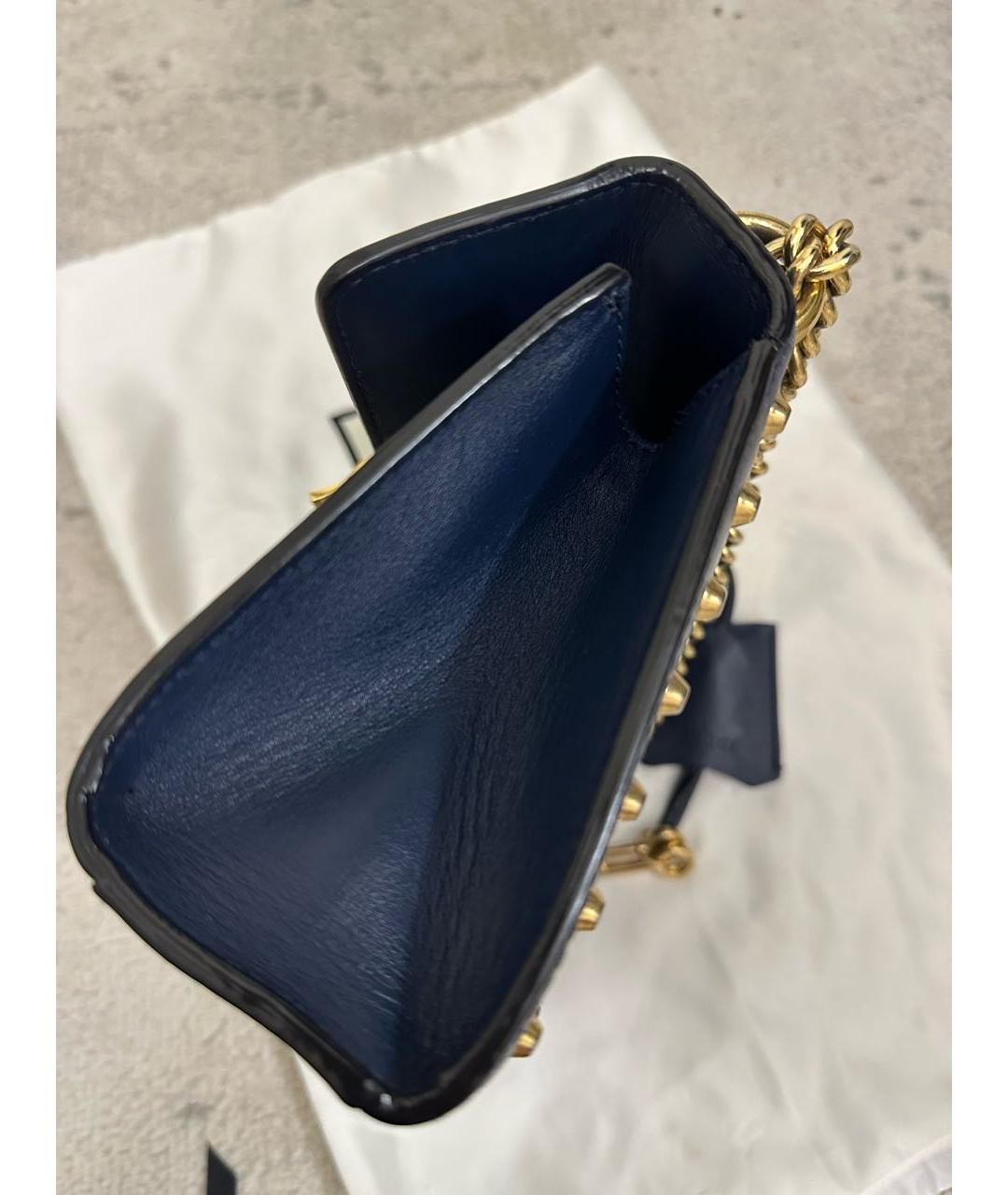 GUCCI Темно-синяя кожаная сумка через плечо, фото 2