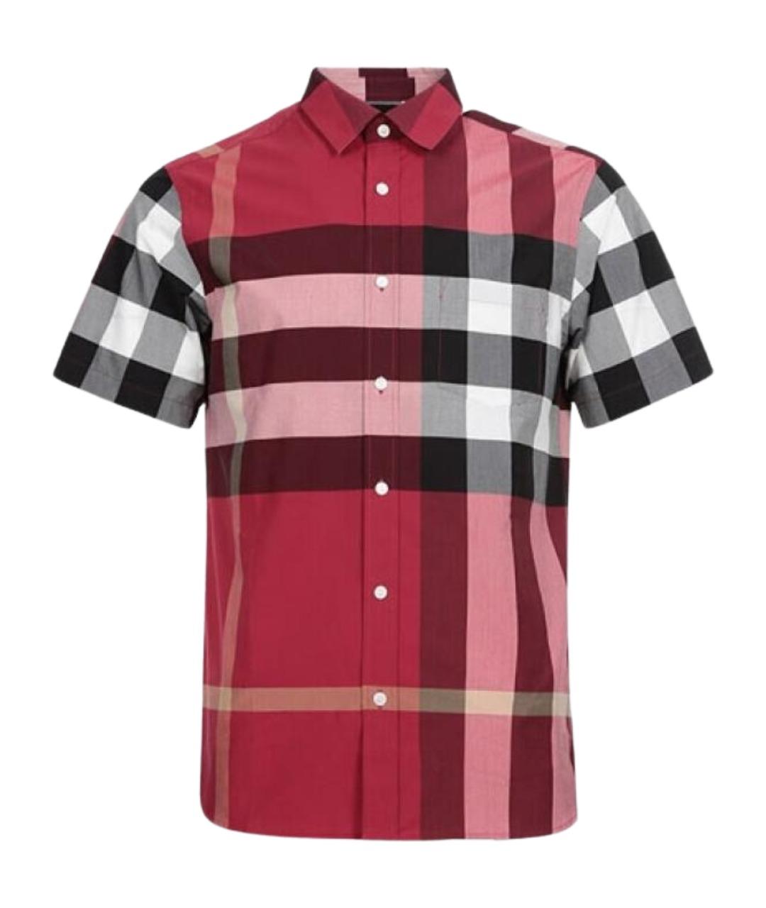 BURBERRY Красная хлопковая кэжуал рубашка, фото 1