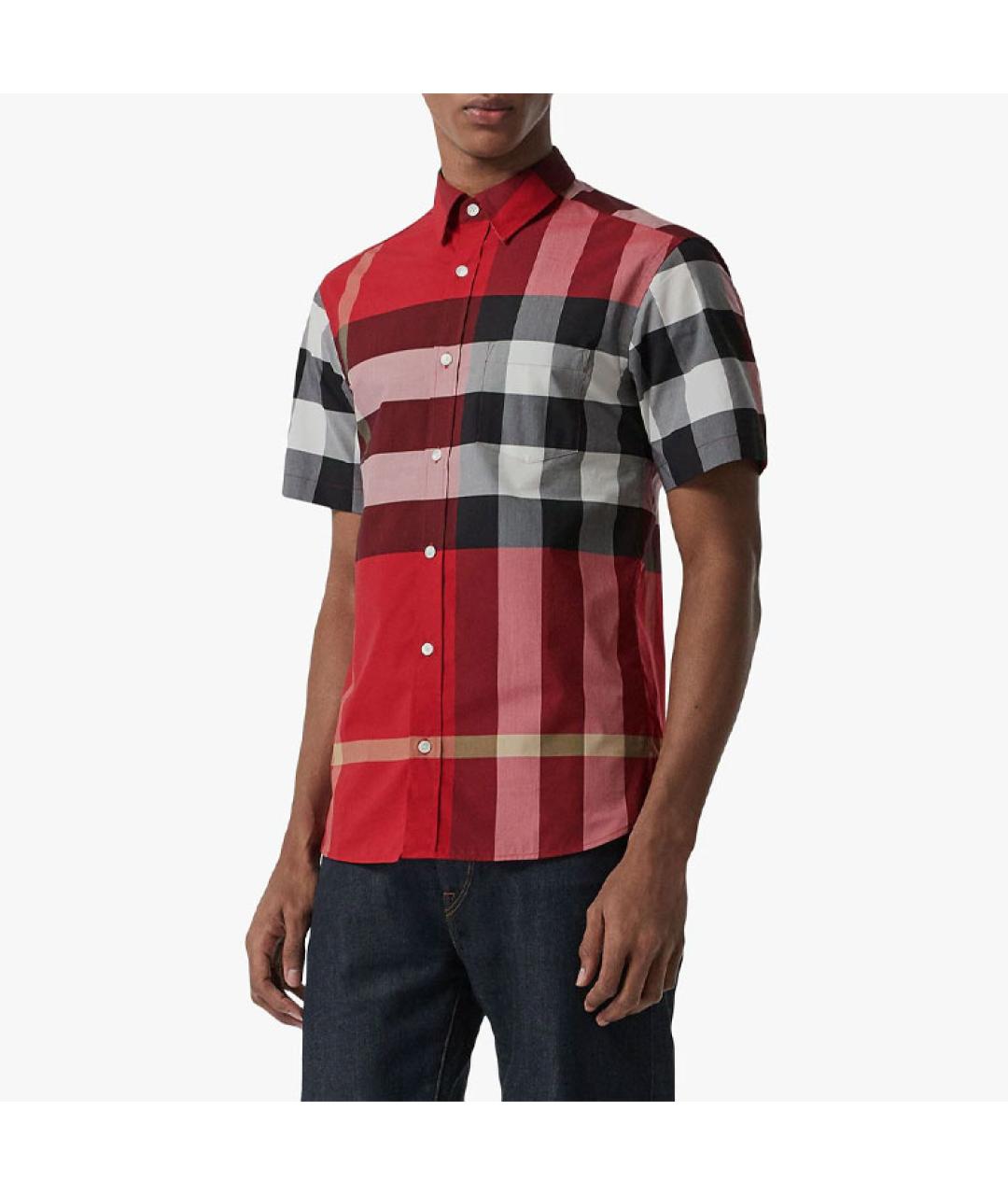 BURBERRY Красная хлопковая кэжуал рубашка, фото 5