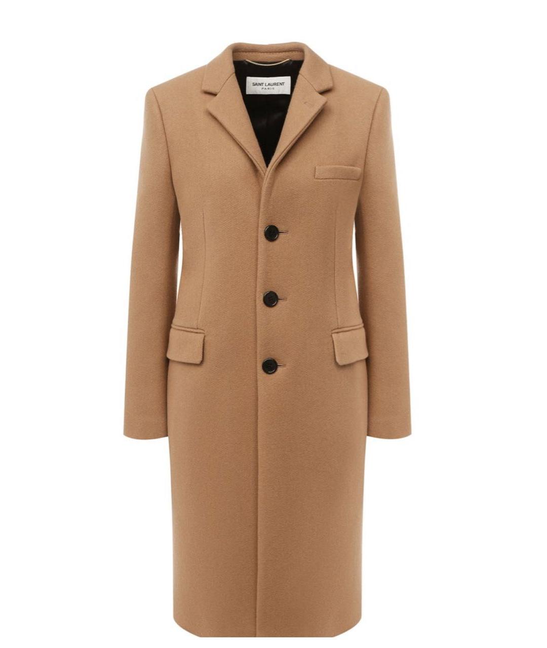 SAINT LAURENT Коричневое кашемировое пальто, фото 8