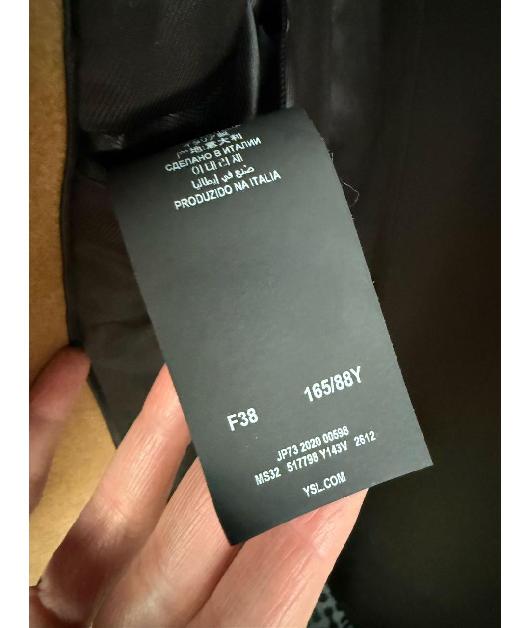 SAINT LAURENT Коричневое кашемировое пальто, фото 5