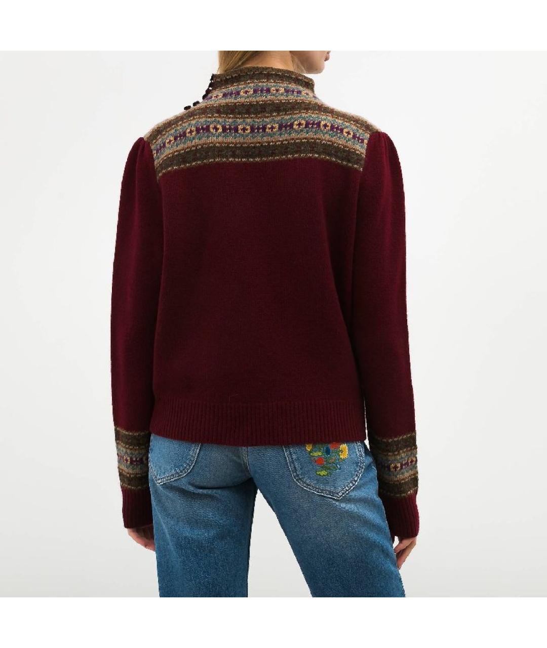 POLO RALPH LAUREN Бордовый шерстяной джемпер / свитер, фото 7