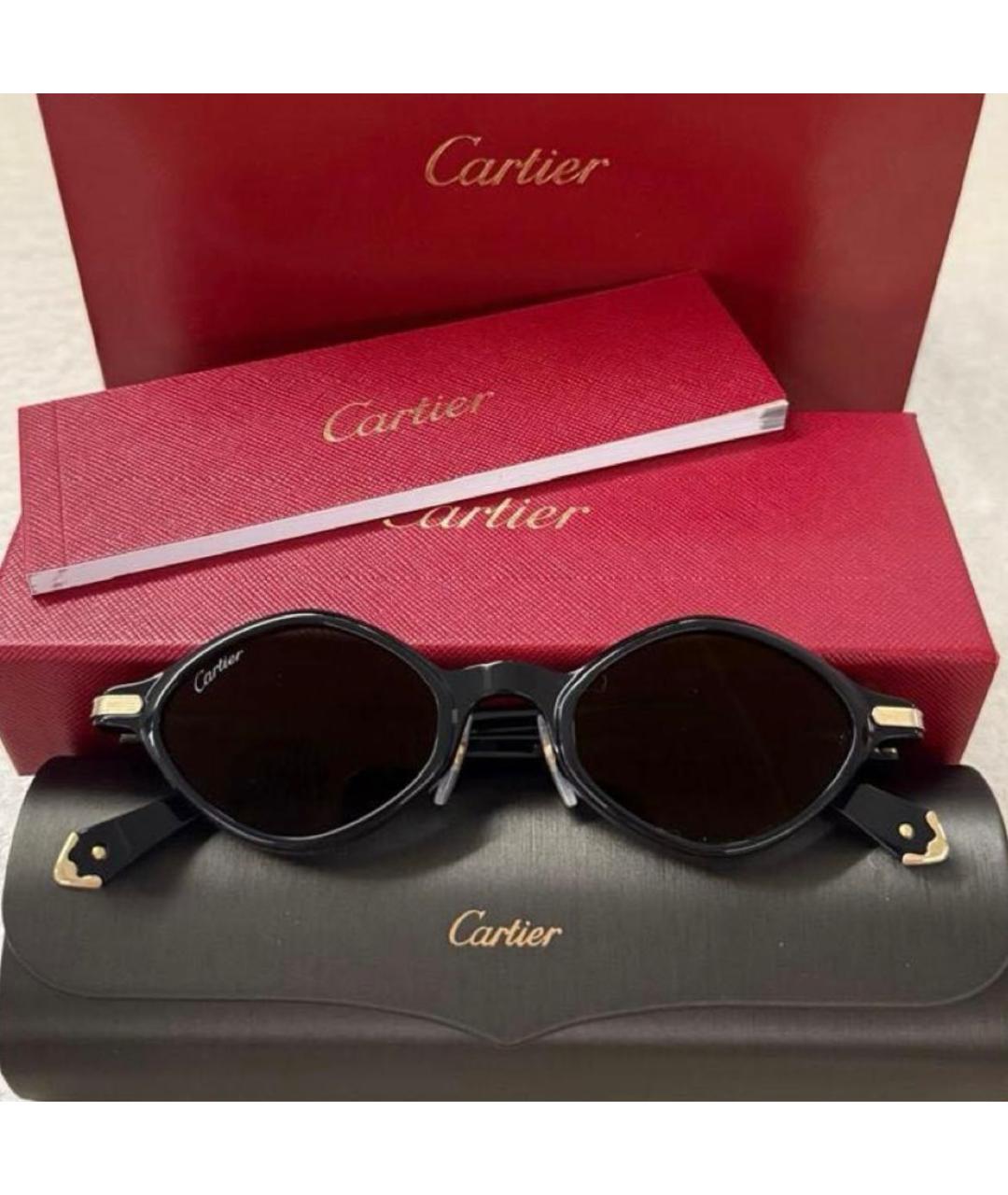 CARTIER Черные пластиковые солнцезащитные очки, фото 3