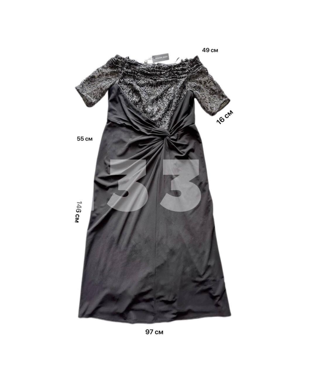 TADASHI SHOJI Черное полиэстеровое вечернее платье, фото 4