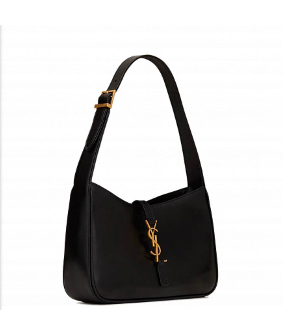 SAINT LAURENT Черная кожаная сумка с короткими ручками, фото 2