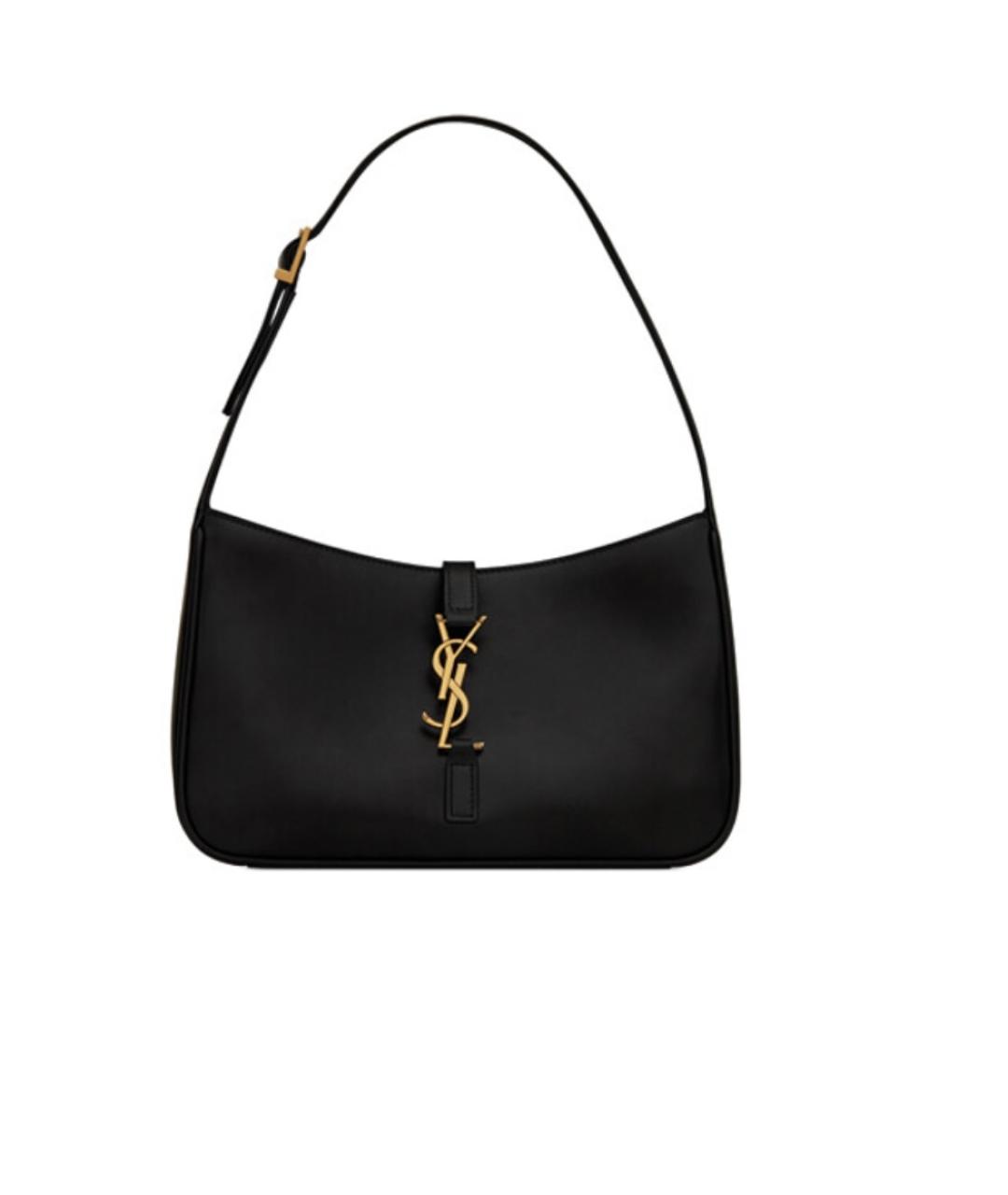 SAINT LAURENT Черная кожаная сумка с короткими ручками, фото 5