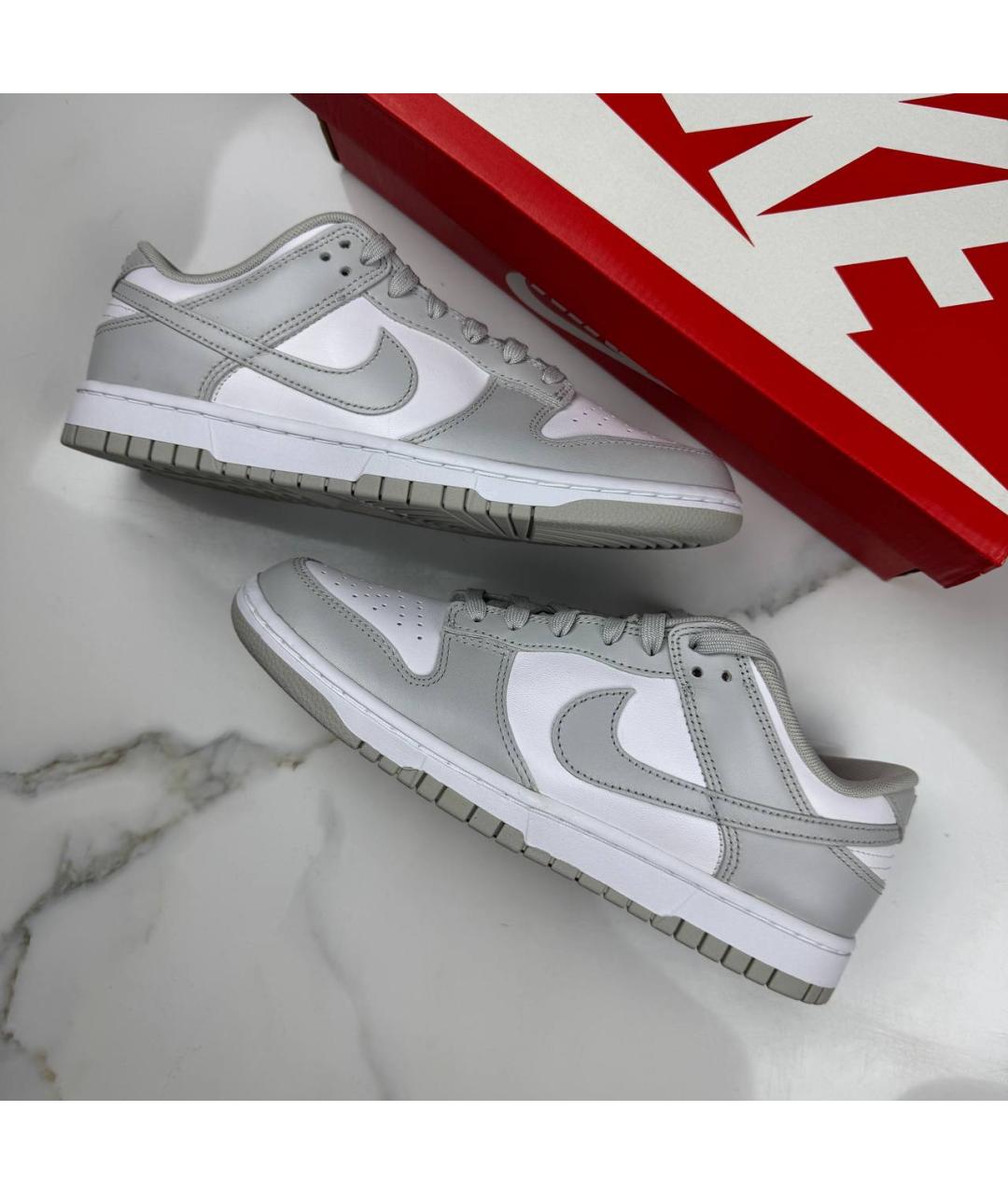 NIKE Серые кожаные низкие кроссовки / кеды, фото 3