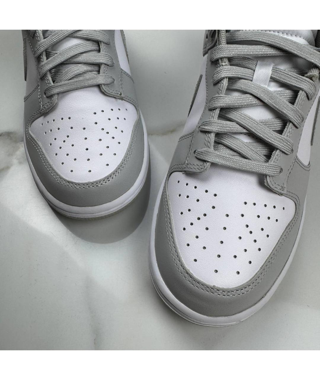 NIKE Серые кожаные низкие кроссовки / кеды, фото 6