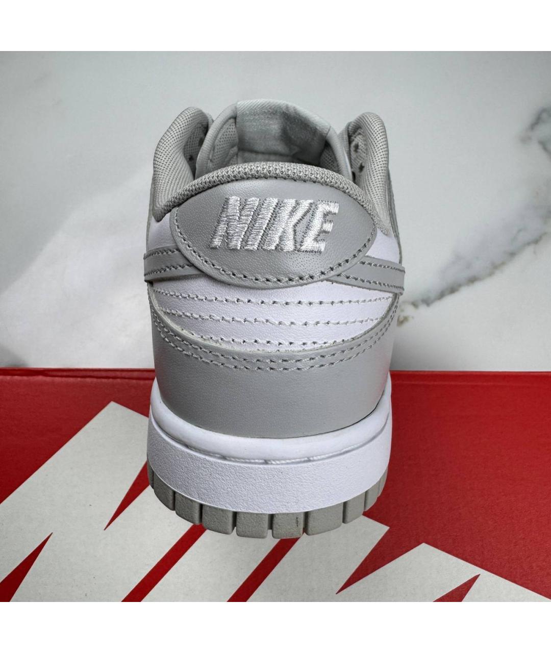 NIKE Серые кожаные низкие кроссовки / кеды, фото 5