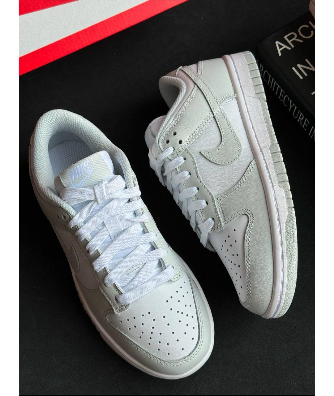 NIKE Серые кожаные кроссовки, фото 4
