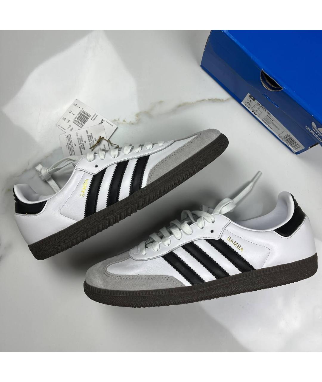 ADIDAS Серые кожаные низкие кроссовки / кеды, фото 3