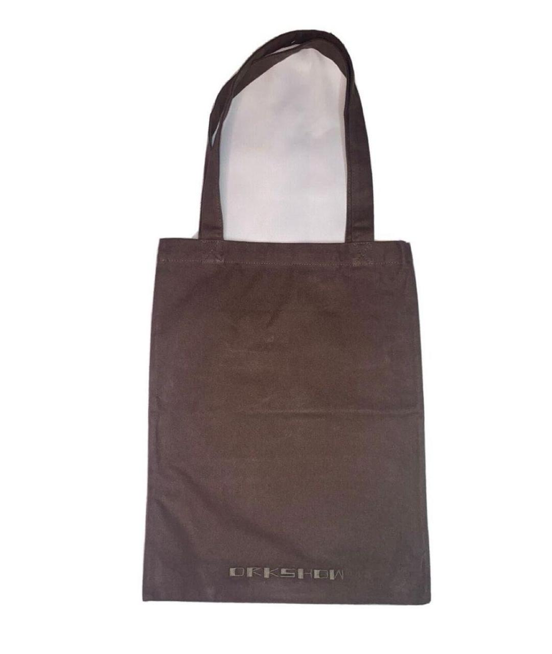 RICK OWENS DRKSHDW Коричневая хлопковая сумка тоут, фото 9