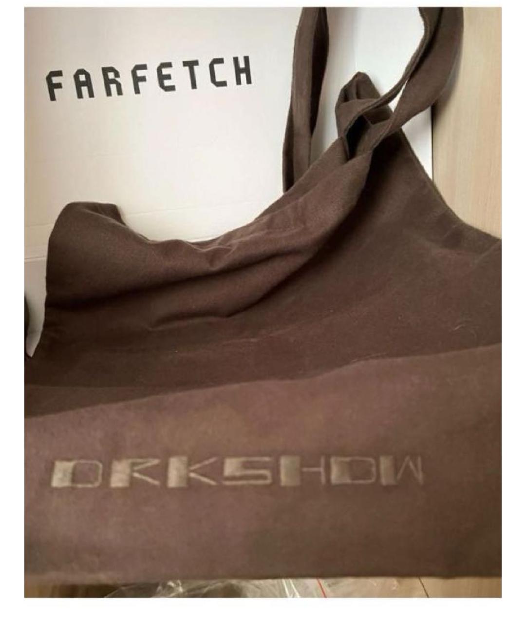 RICK OWENS DRKSHDW Коричневая хлопковая сумка тоут, фото 2