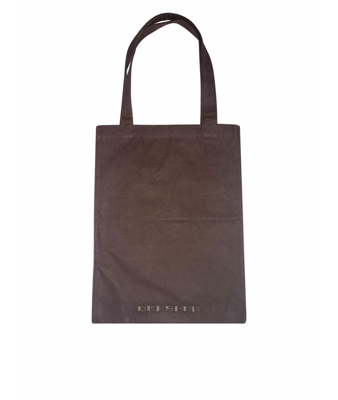RICK OWENS DRKSHDW Коричневая хлопковая сумка тоут, фото 1