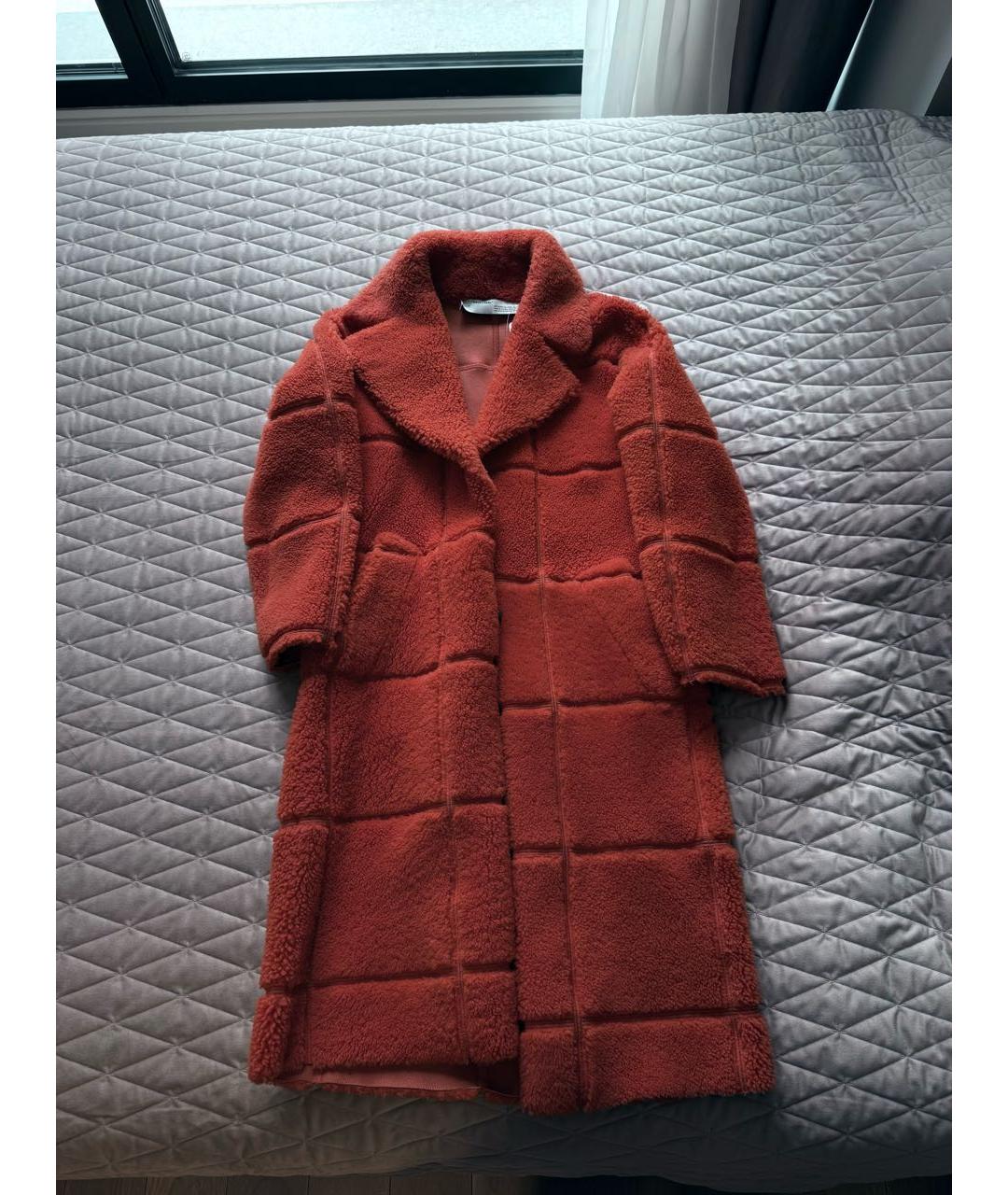 OFF-WHITE Оранжевая меховая шуба, фото 4