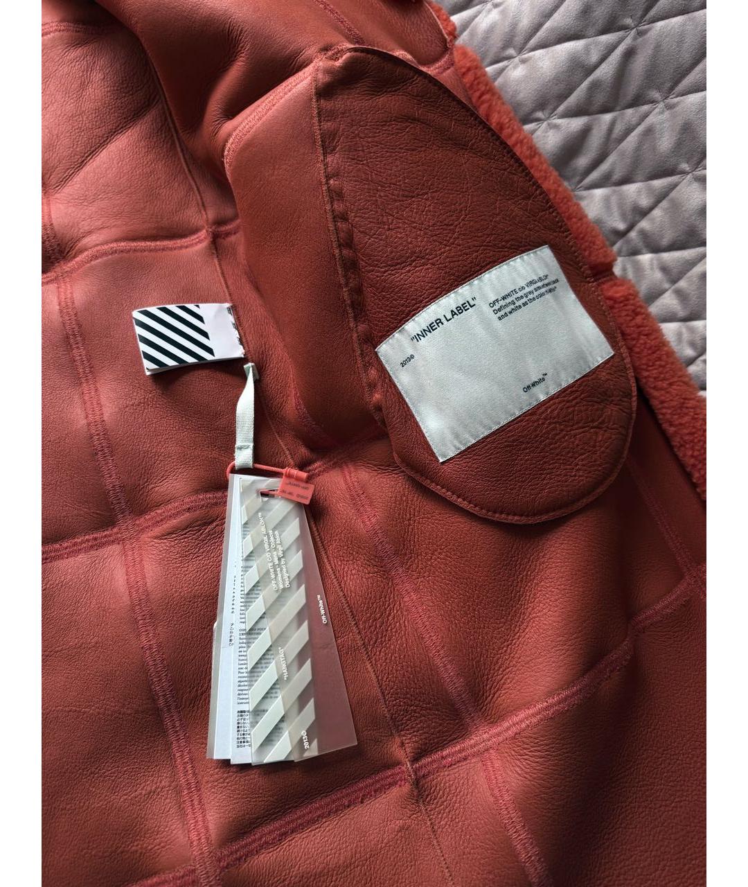 OFF-WHITE Оранжевая меховая шуба, фото 2