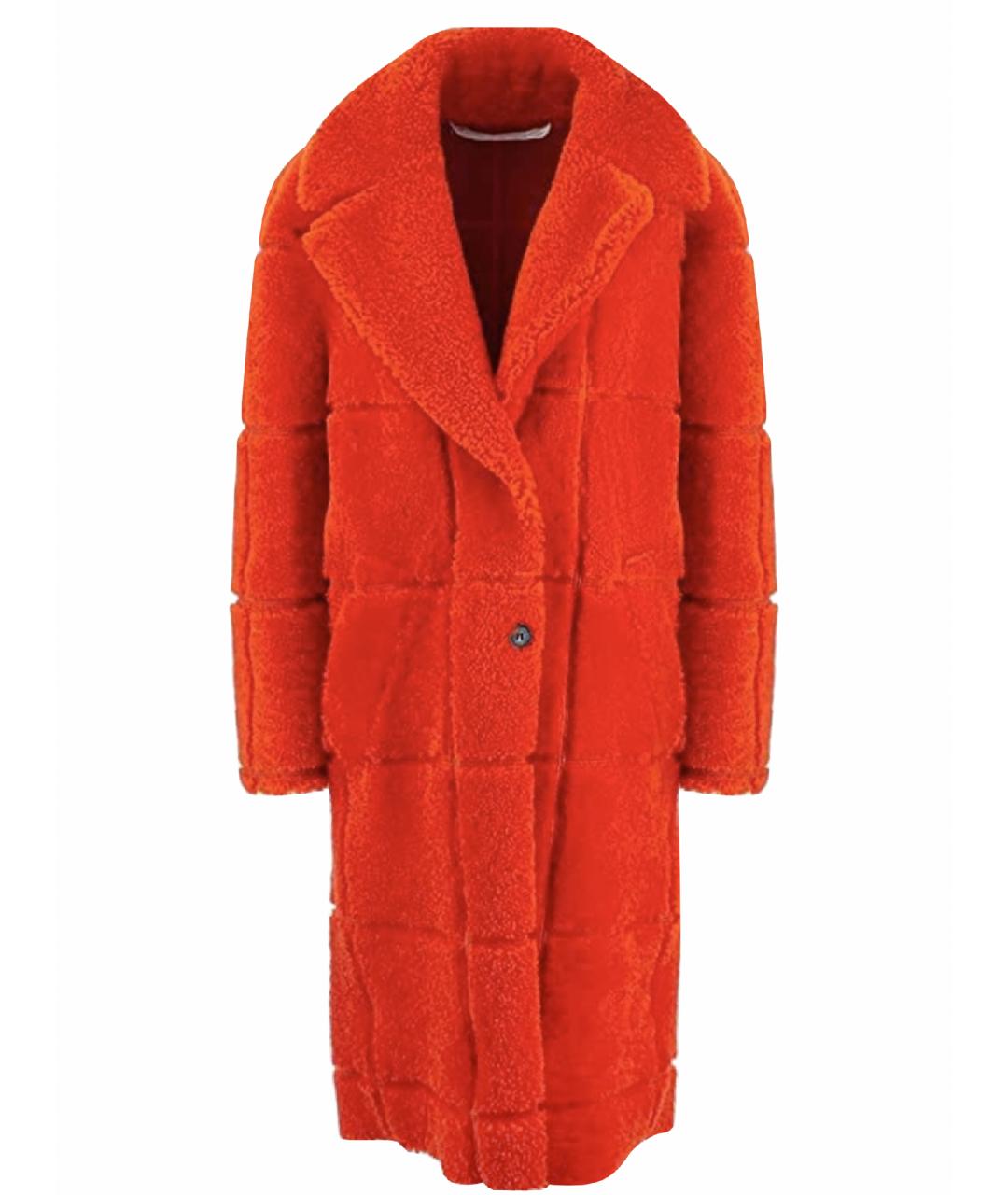 OFF-WHITE Оранжевая меховая шуба, фото 1