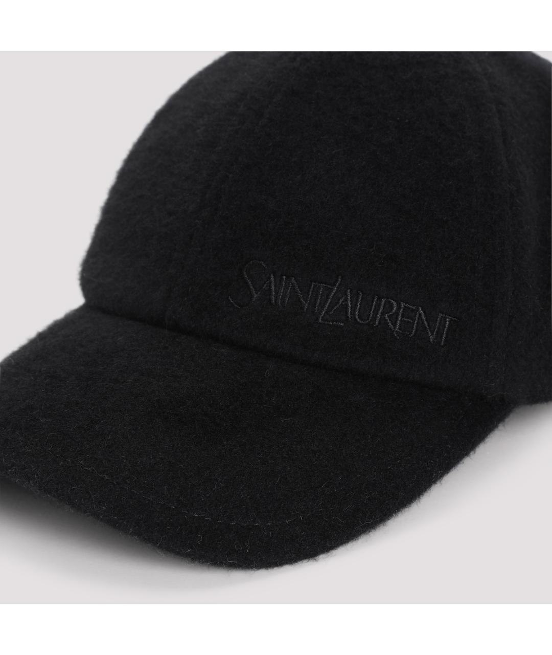 SAINT LAURENT Черная кашемировая кепка, фото 5