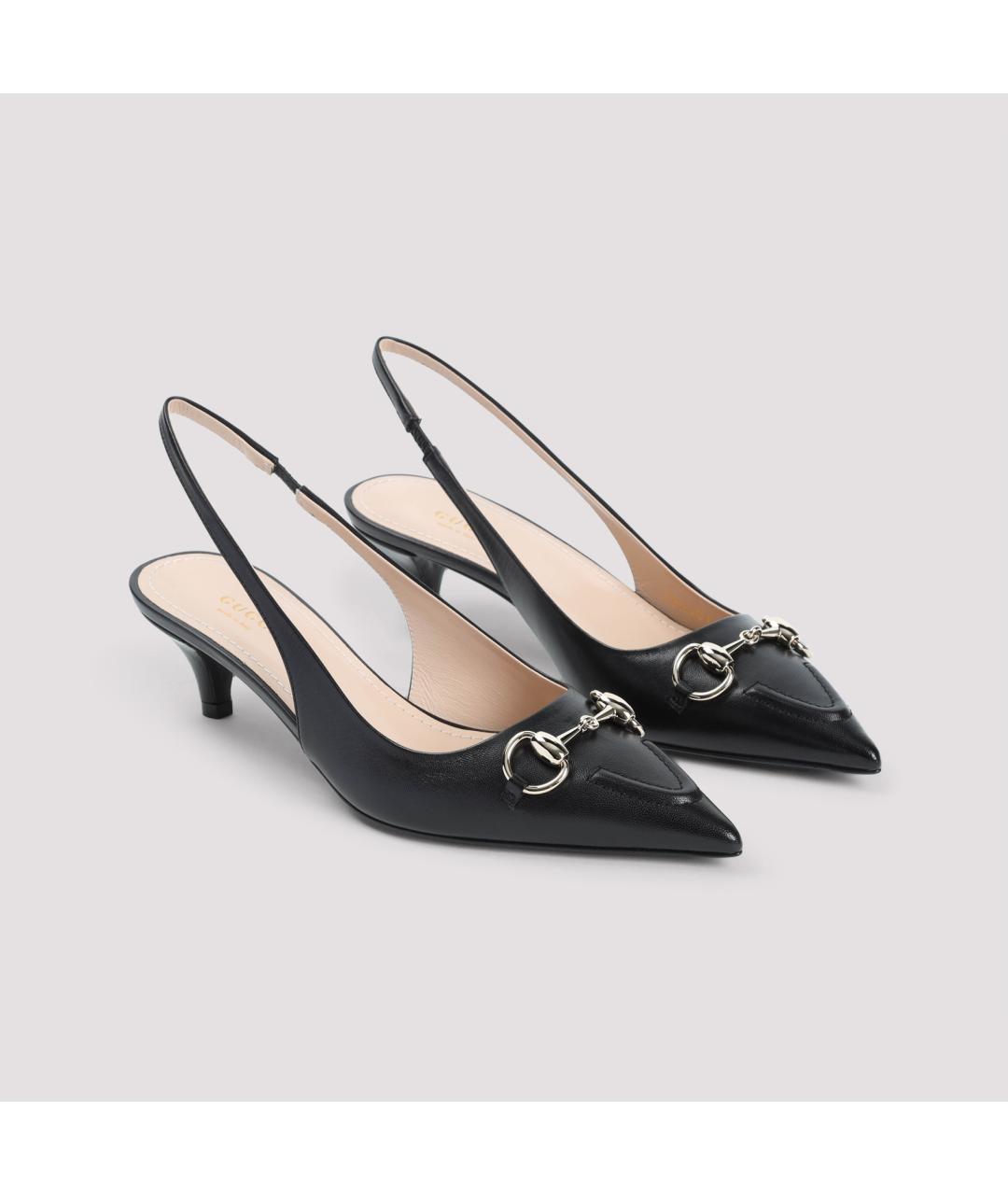 GUCCI Черные кожаные туфли, фото 5