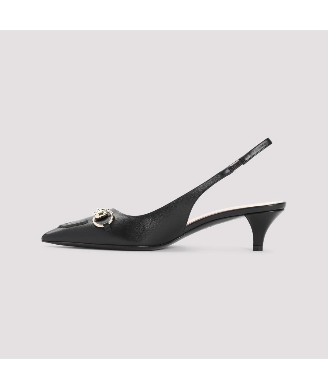 GUCCI Черные кожаные туфли, фото 4