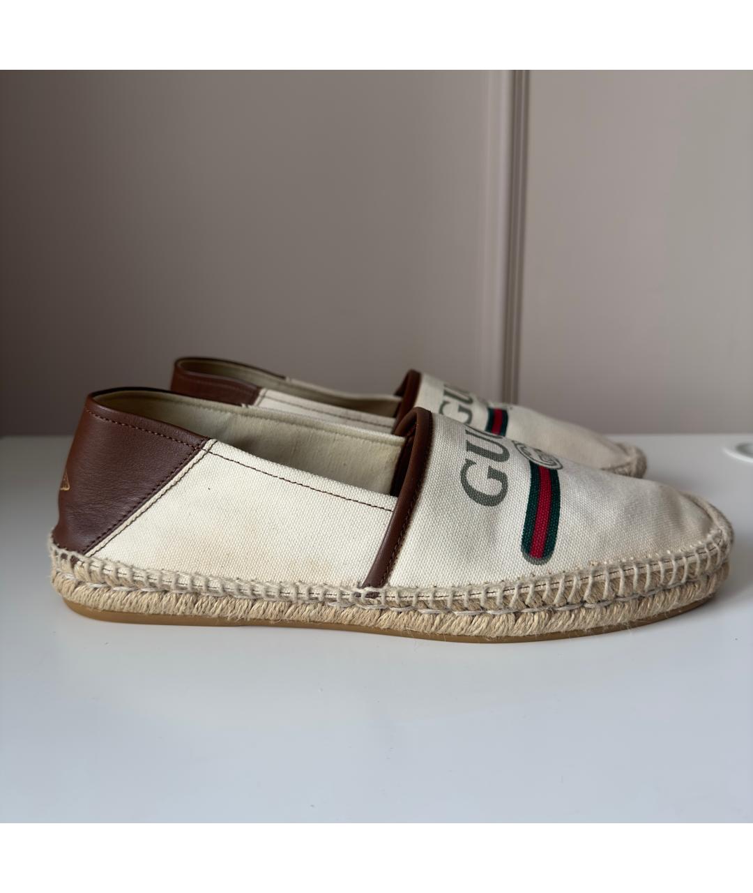 GUCCI Бежевые текстильные эспадрильи, фото 2
