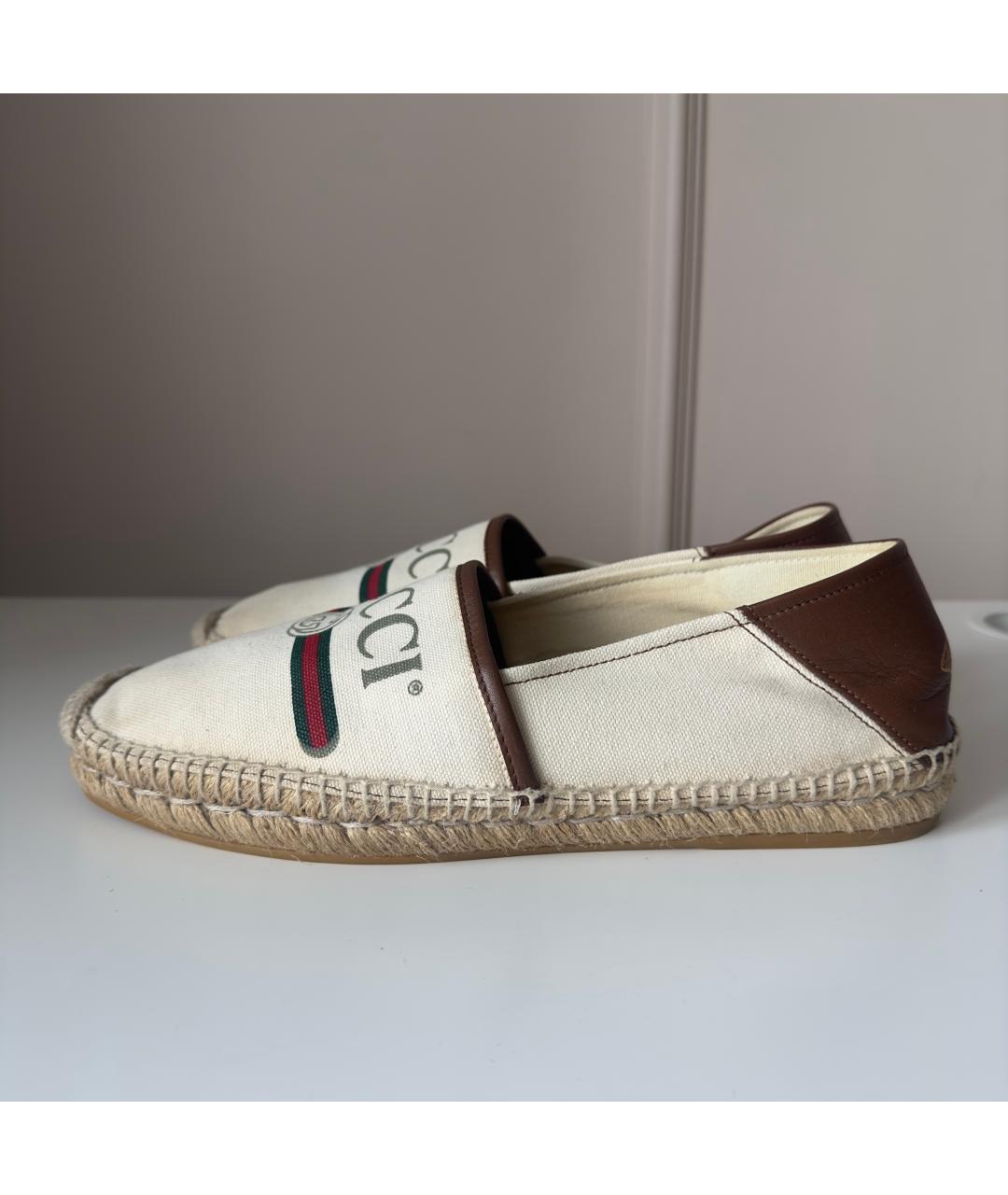 GUCCI Бежевые текстильные эспадрильи, фото 4