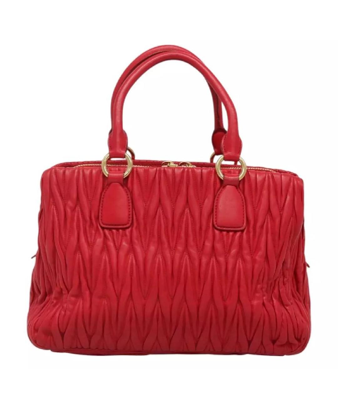 MIU MIU Бордовая кожаная сумка с короткими ручками, фото 2