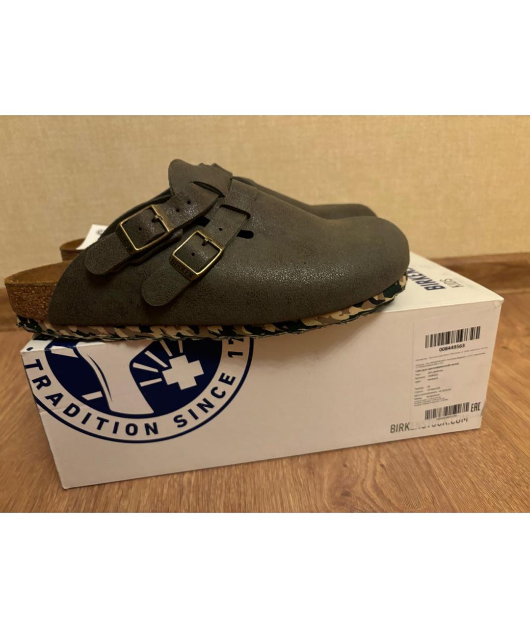 BIRKENSTOCK Зеленые синтетические сабо, фото 6