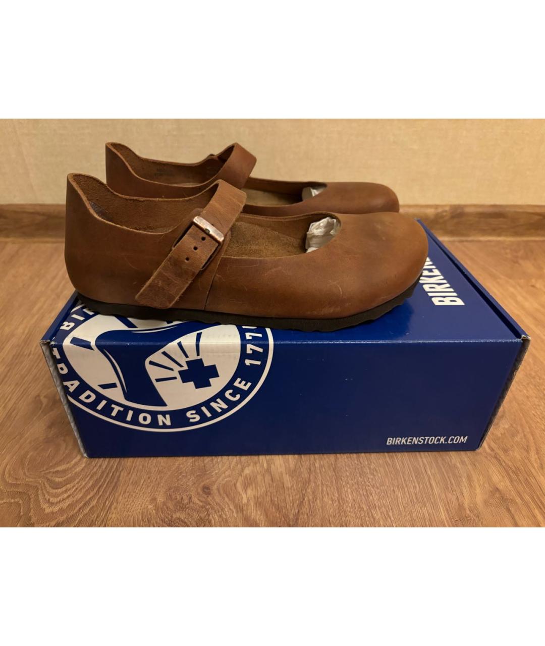 BIRKENSTOCK Коричневые кожаные балетки, фото 7