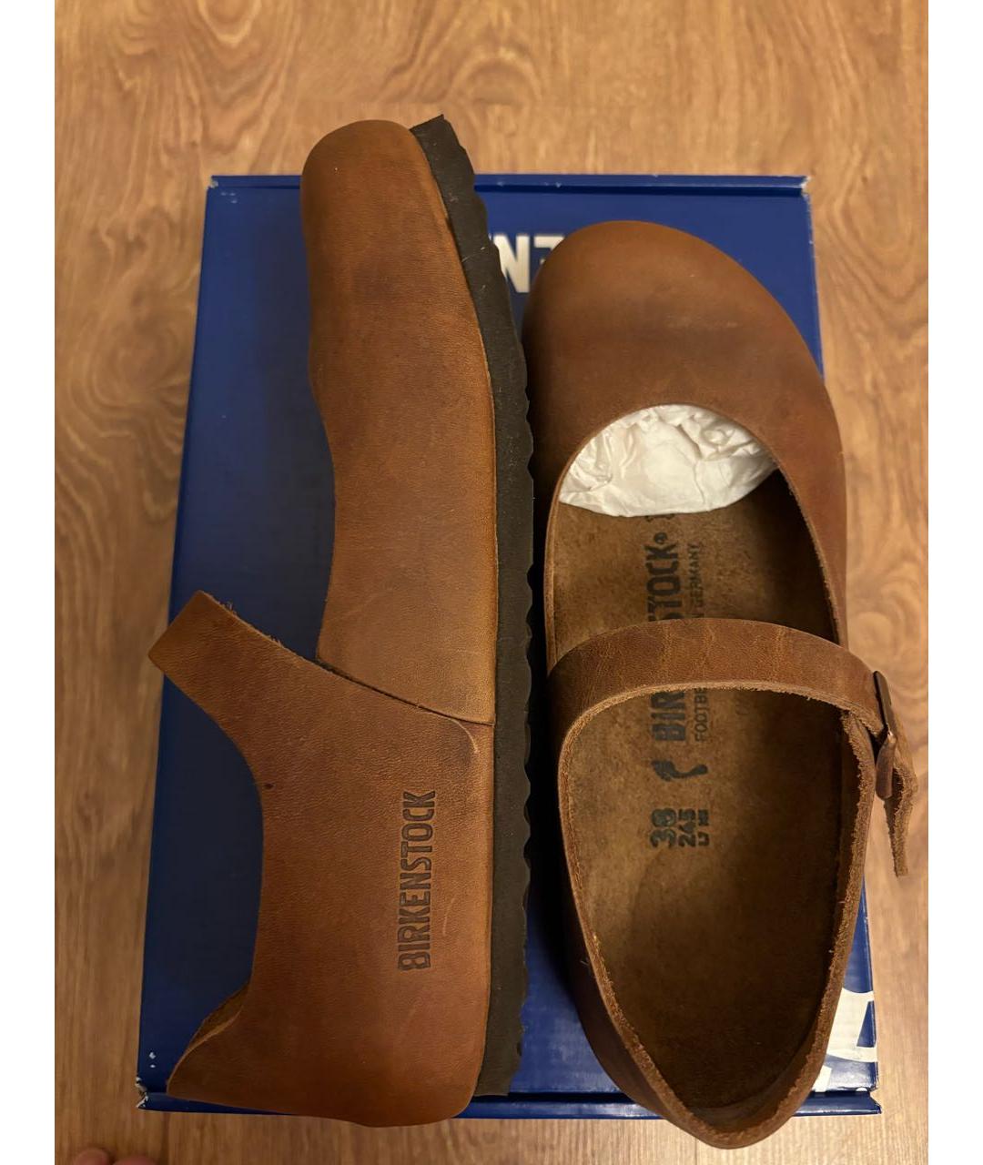 BIRKENSTOCK Коричневые кожаные балетки, фото 6