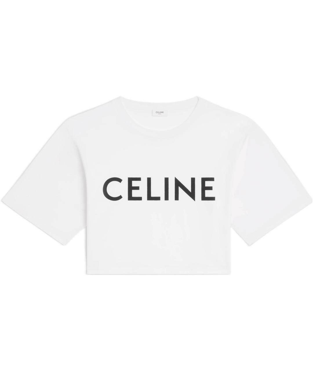 CELINE Белая хлопковая футболка, фото 1