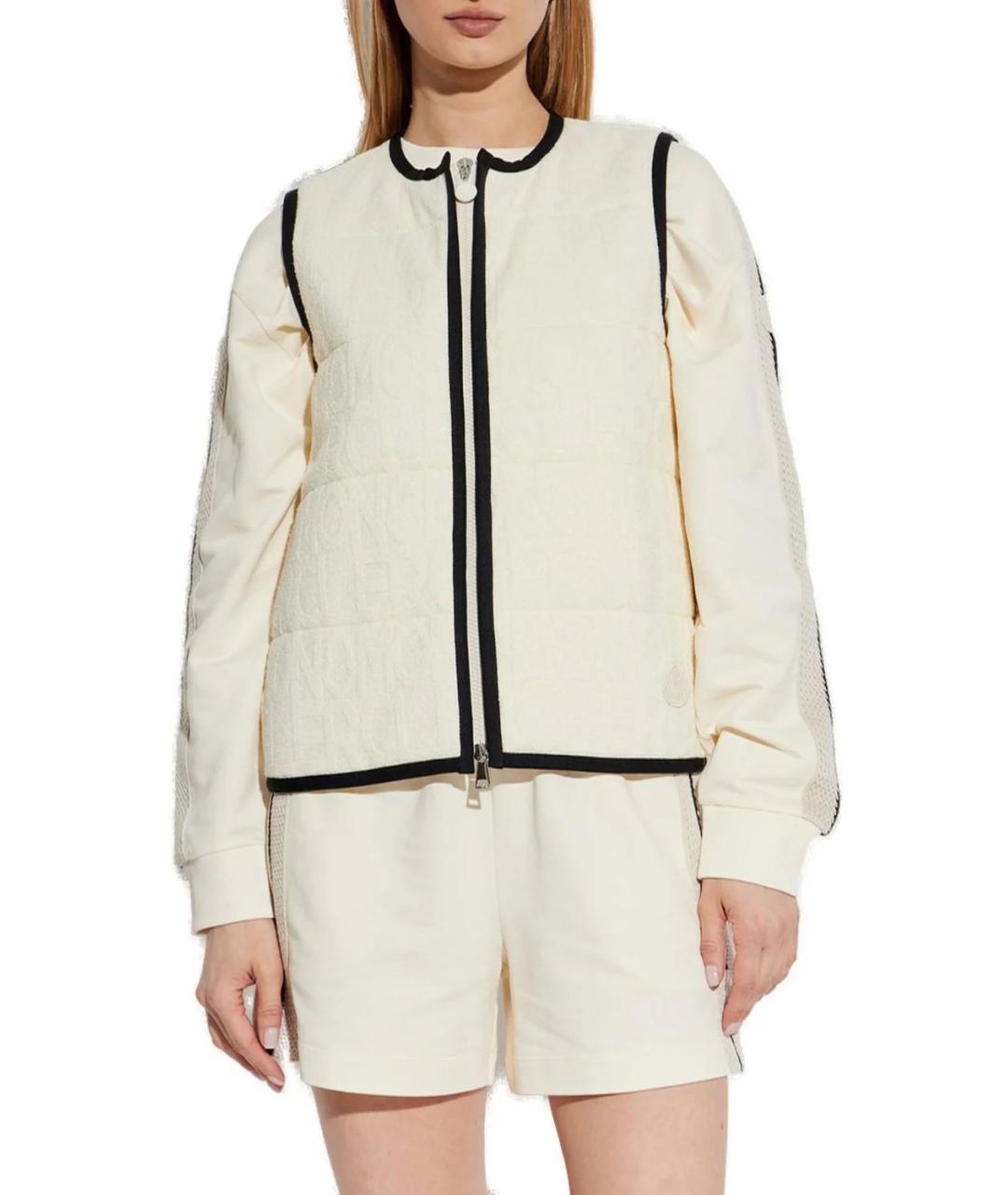 MONCLER Бежевый хлопковый жилет, фото 2