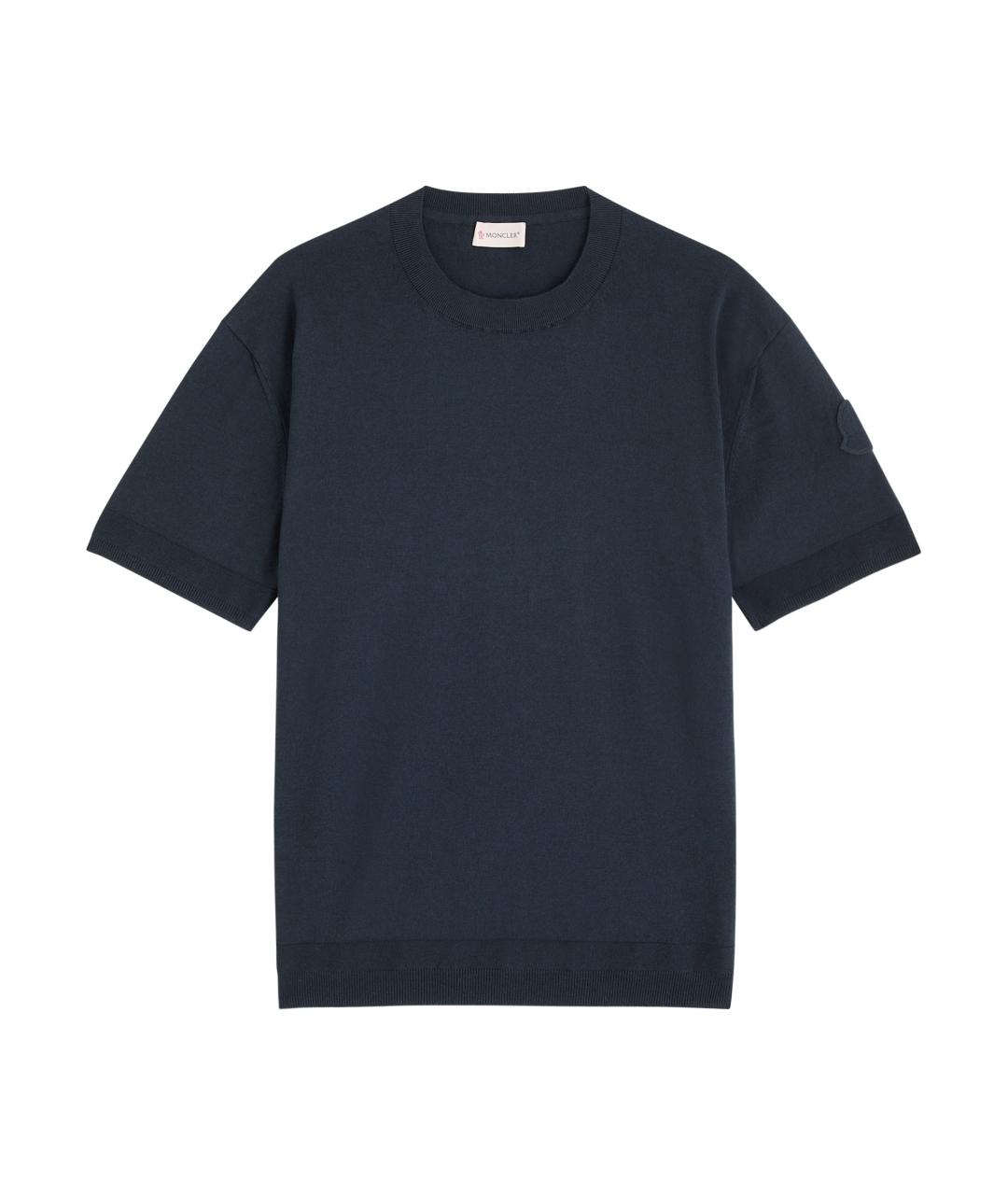 MONCLER Антрацитовая хлопковая футболка, фото 1