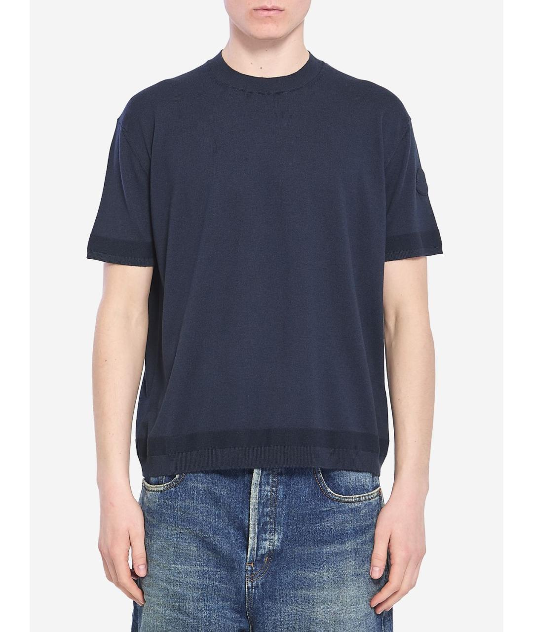 MONCLER Антрацитовая хлопковая футболка, фото 2