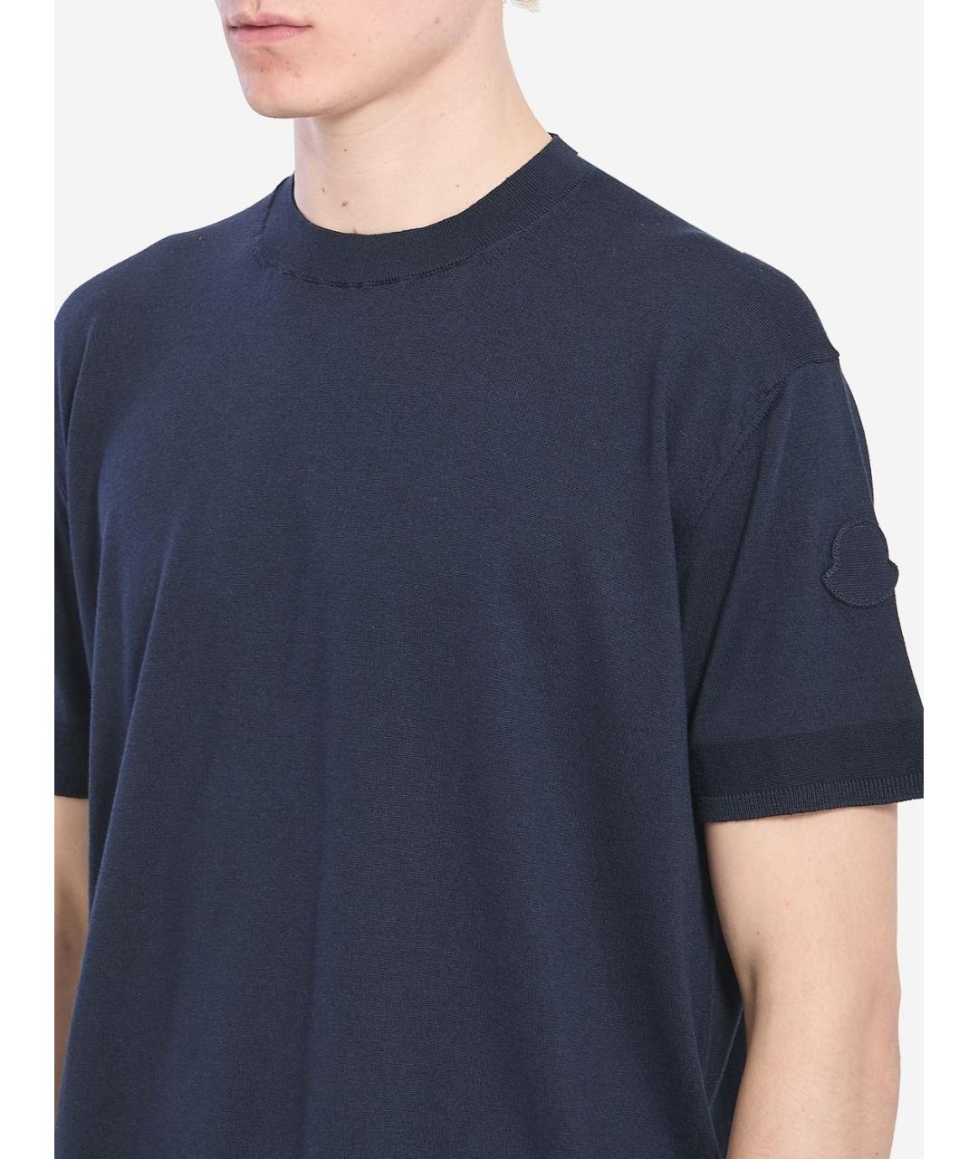 MONCLER Антрацитовая хлопковая футболка, фото 4