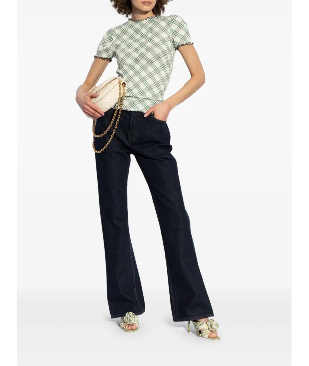 BURBERRY Зеленые текстильные мюли, фото 5