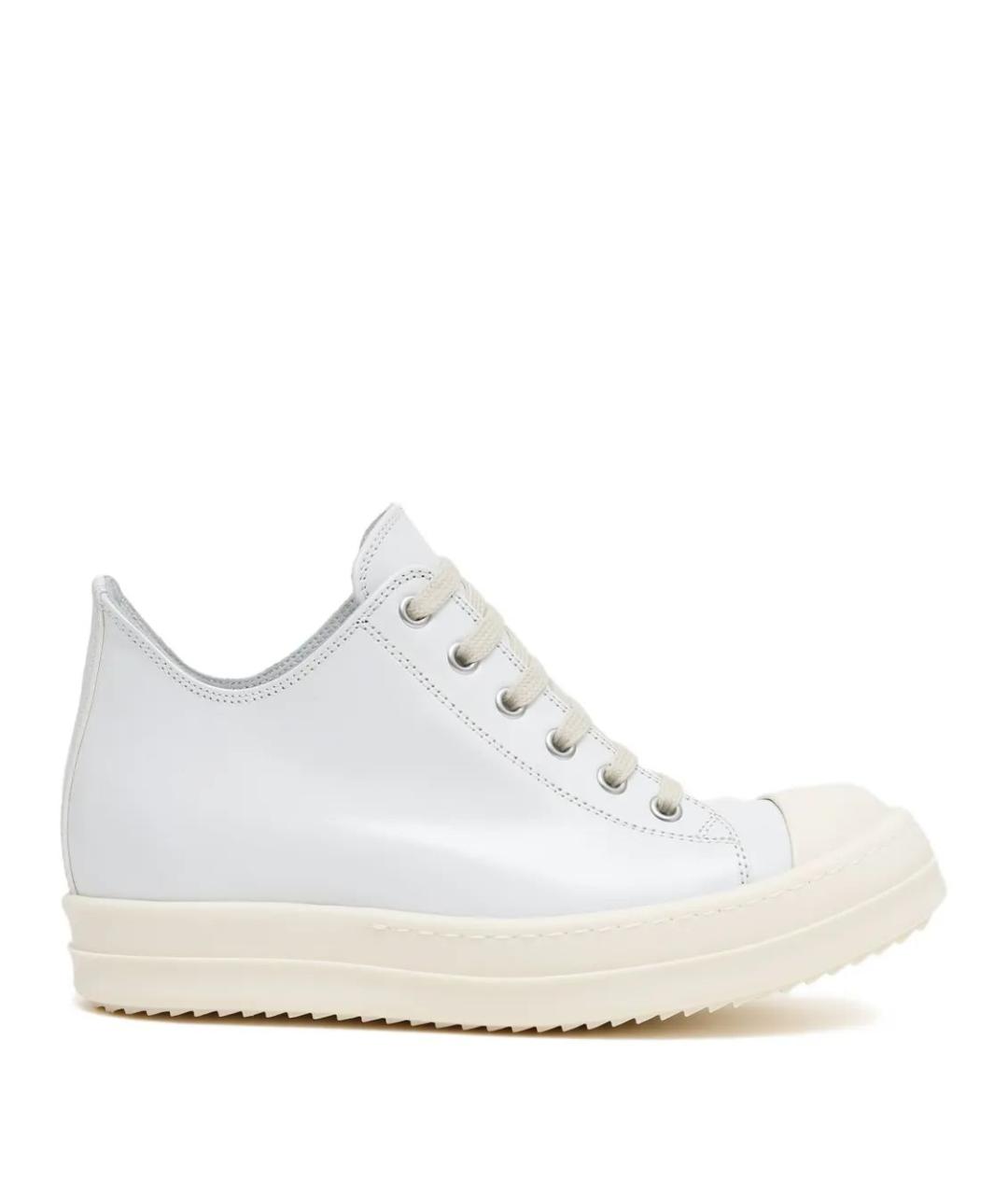 RICK OWENS Белые кожаные кеды, фото 1