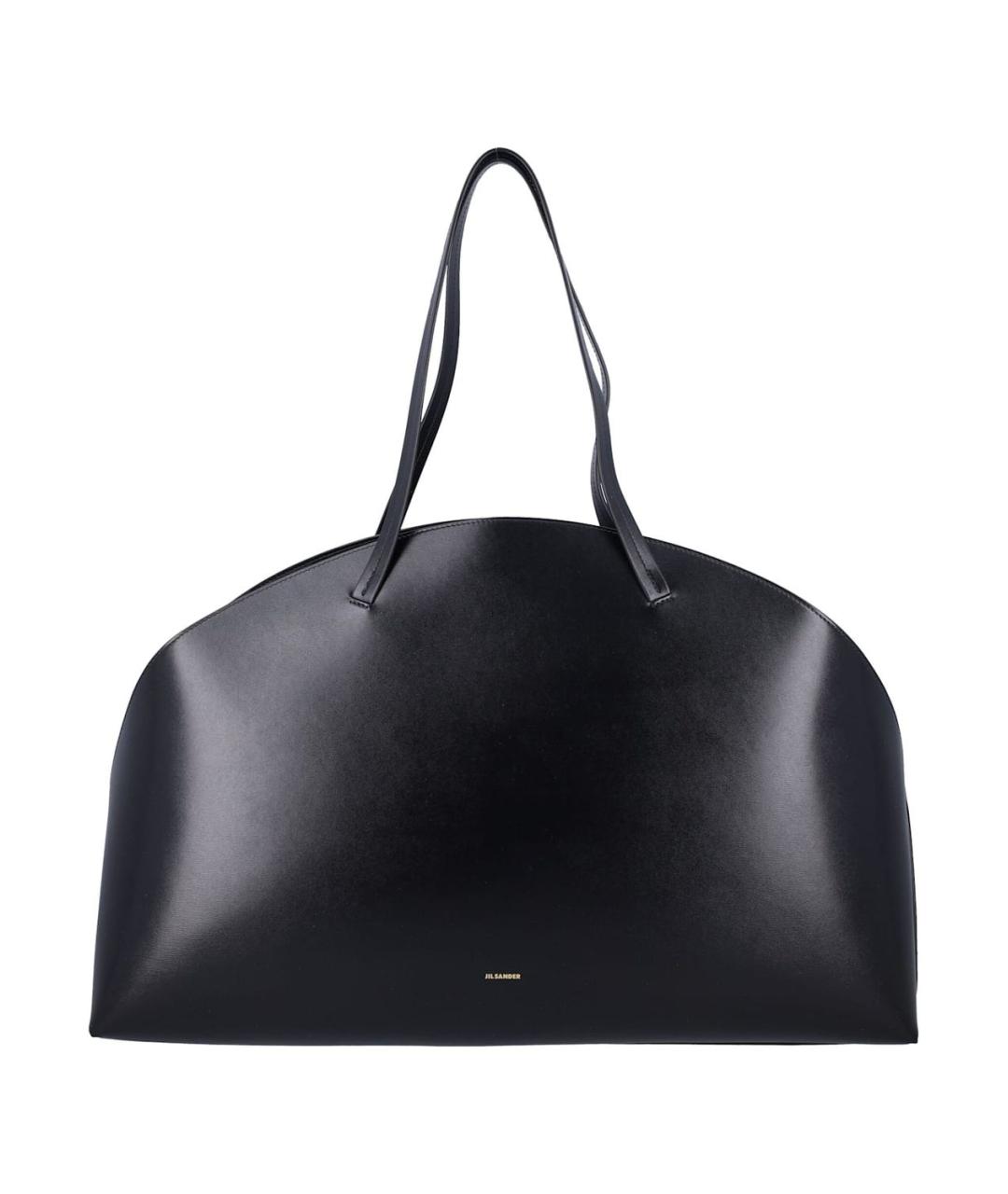 JIL SANDER Черная кожаная сумка с короткими ручками, фото 1