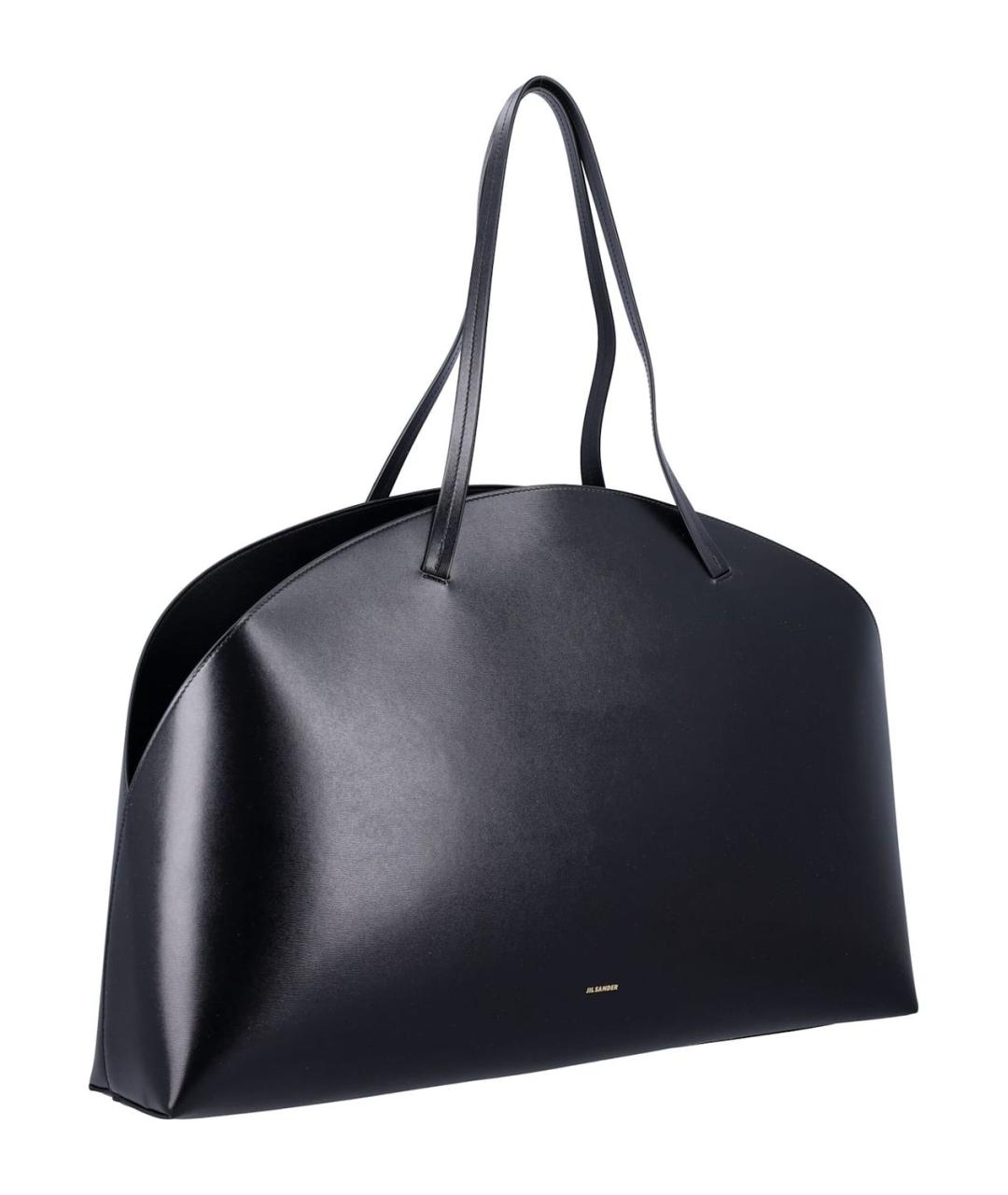 JIL SANDER Черная кожаная сумка с короткими ручками, фото 2
