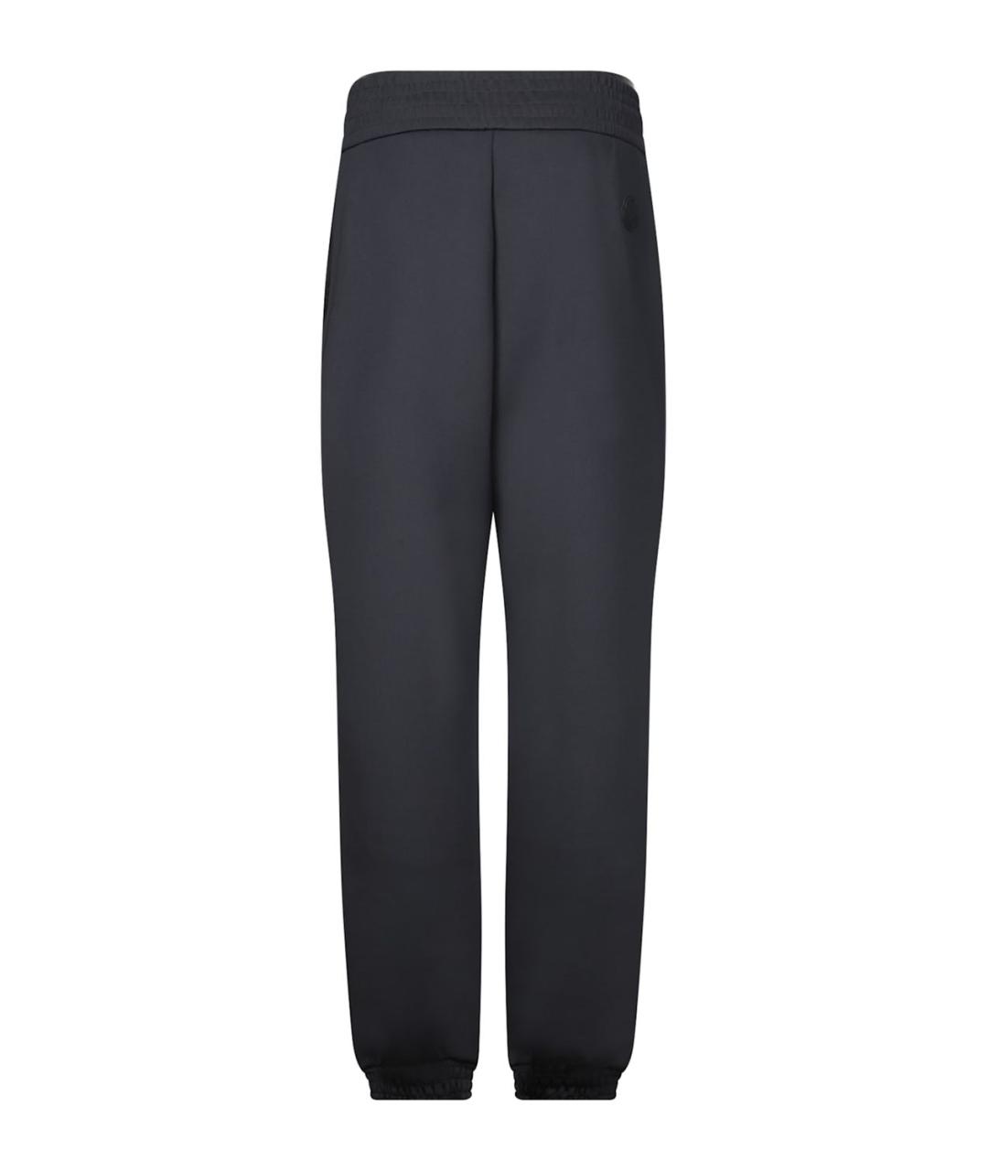 MONCLER Серые полиэстеровые прямые брюки, фото 2