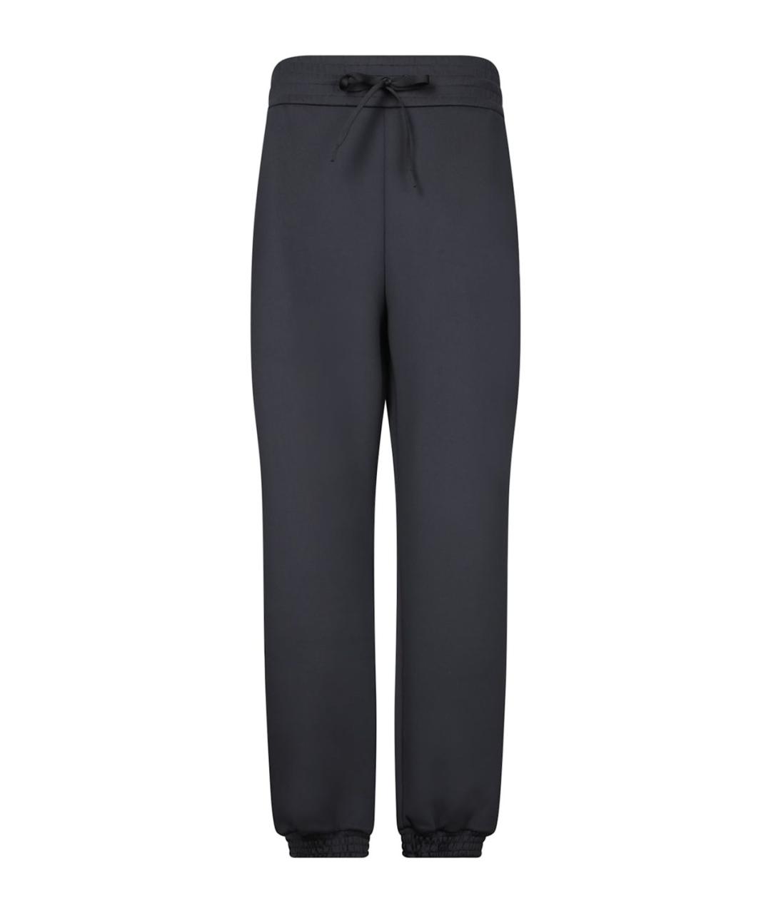 MONCLER Серые полиэстеровые прямые брюки, фото 1