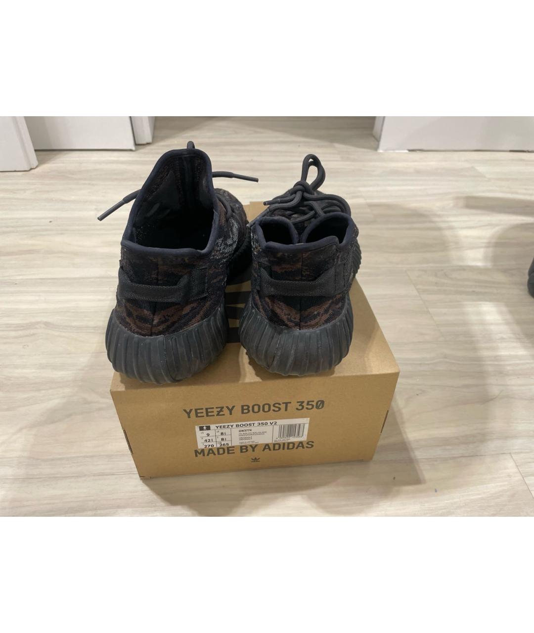 ADIDAS YEEZY Коричневые синтетические низкие кроссовки / кеды, фото 4