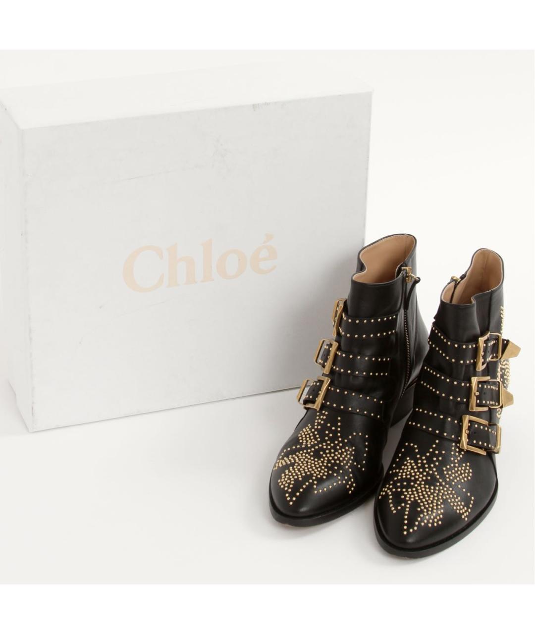 CHLOE Черные кожаные ботинки, фото 6