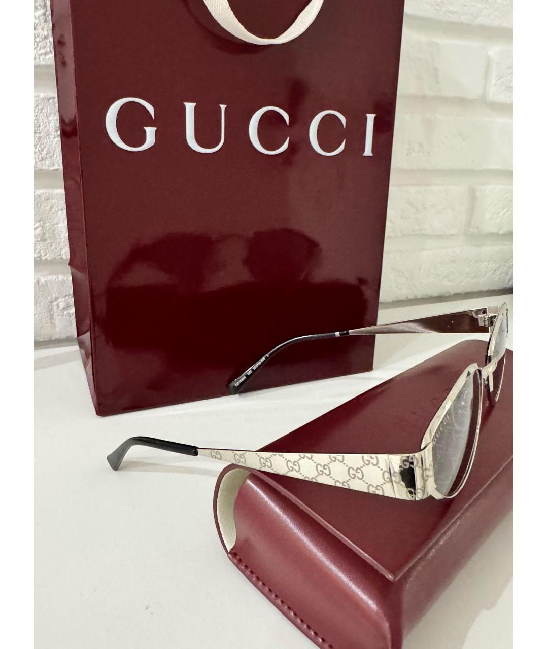 GUCCI Антрацитовые металлические солнцезащитные очки, фото 3