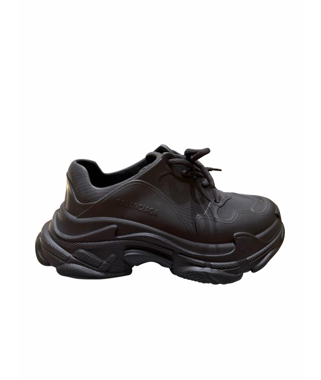 BALENCIAGA Черные резиновые низкие кроссовки / кеды, фото 1